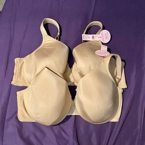 TWO 44C Nude Cacique Smooth Satin Bras